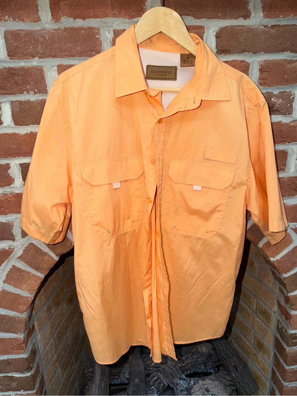 Clearwater Orange Short-Sleeve Button-Down Shirt